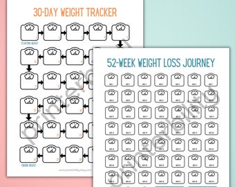 Printable Weight Loss Tracker - Great for WW - 2 Pages!