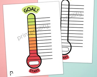 Printable Goal Tracker - Thermometer - 2 Pages!