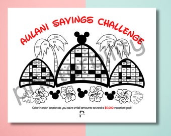 Printable Aulani Inspired Savings Tracker - Instant Download for Vacation Savings