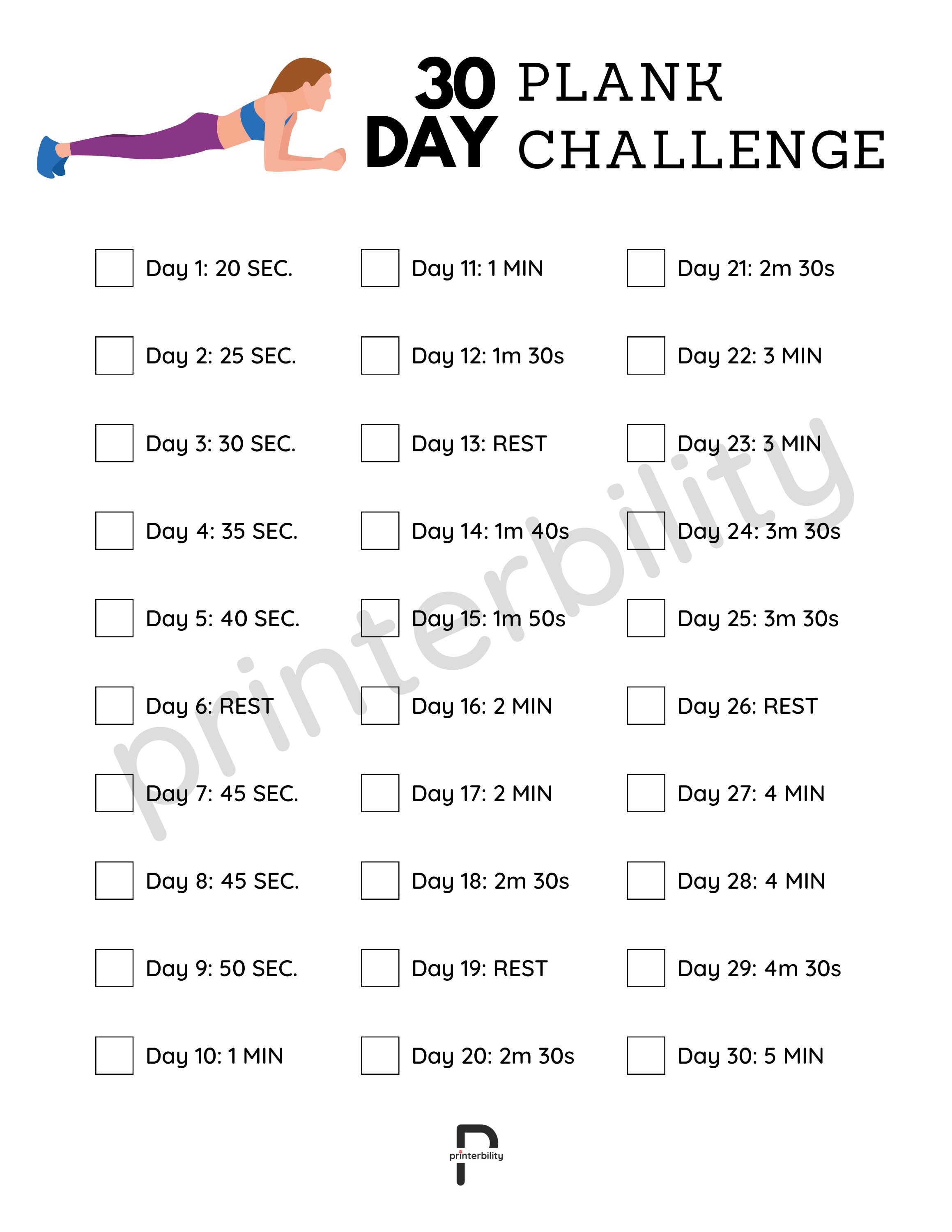 30 Day Sit Up Challenge