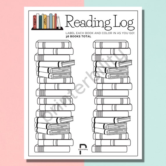 Printable Reading Log - Instant Download! Track your reading!
