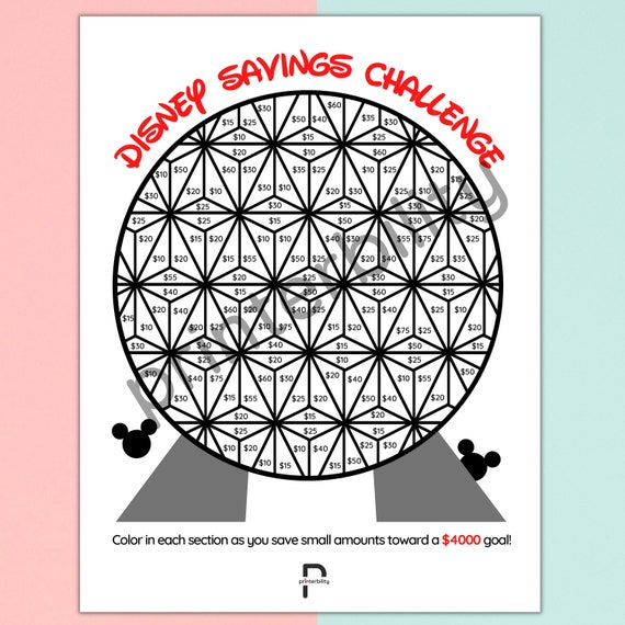 Printable Epcot-Inspired Savings Challenge - Instant Download!