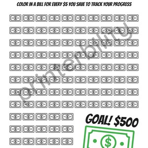 Printable 500 Dollar Savings Challenge image 2