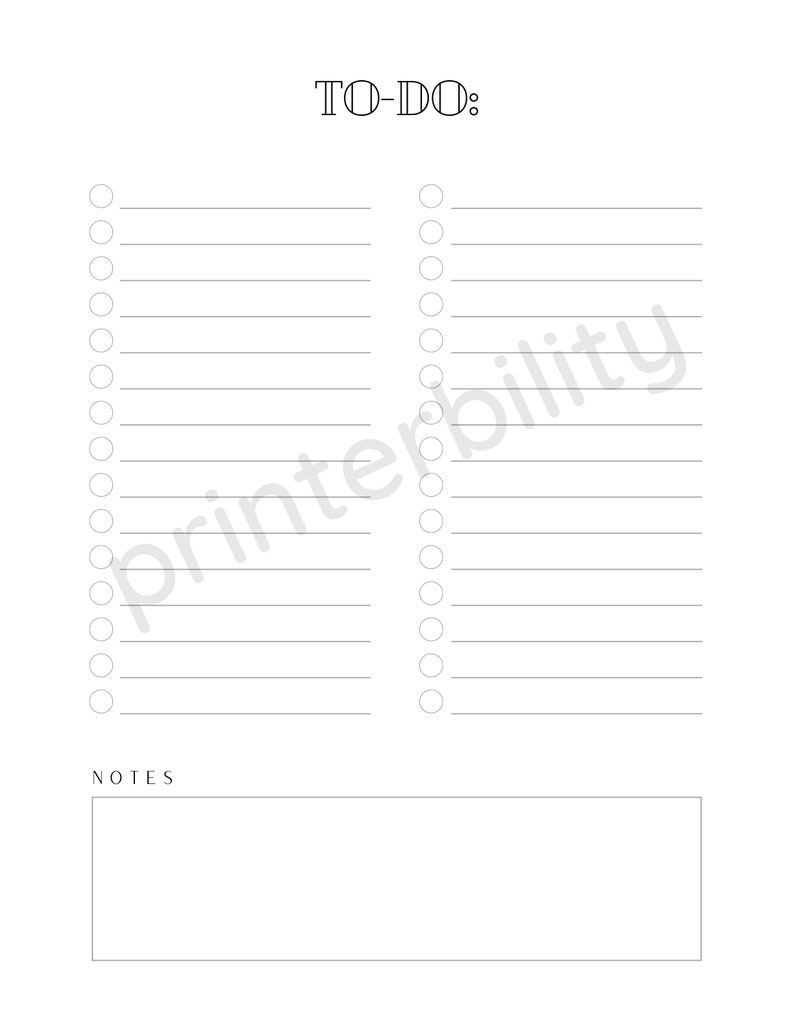 Printable to Do List Print at Home Instant Download - Etsy