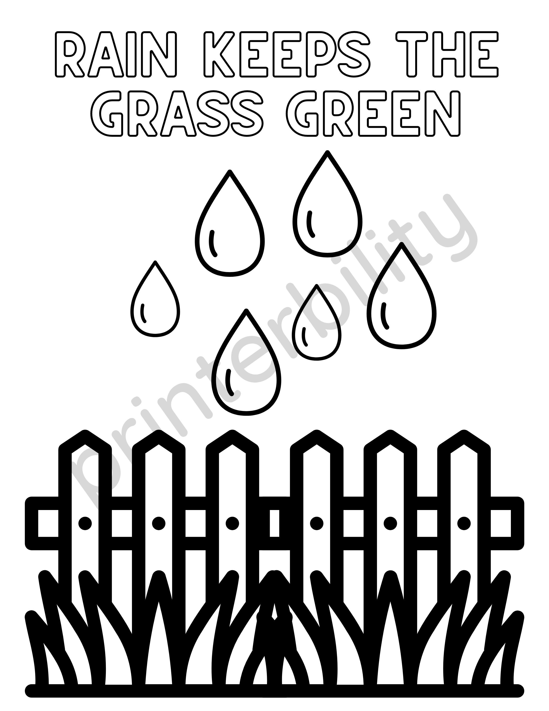 Printable Little Kids Rainy Day Coloring Pages - Etsy