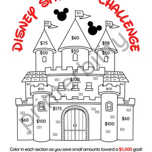 Printable Magical Castle 5000 Savings Challenge Instant Download image 2