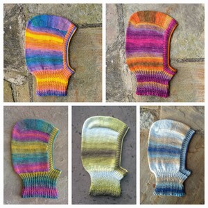 Handmade Retro BALACLAVA & WRIST WARMER Sets in Ombre Wool Blend MadeTo Order handknit image 2