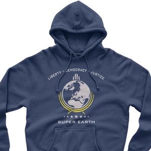 Super Earth Diving Into Hell For Liberty Hoodie Navy