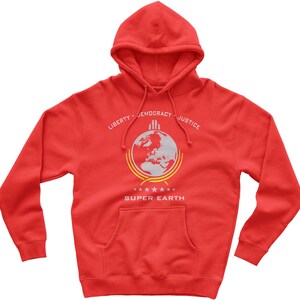 Super Earth Diving Into Hell For Liberty Hoodie Red