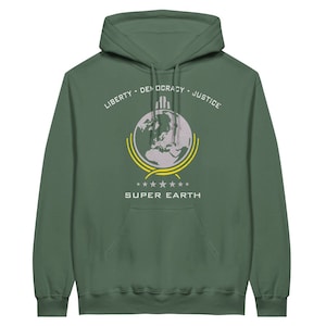 Super Earth Diving Into Hell For Liberty Hoodie Military Green