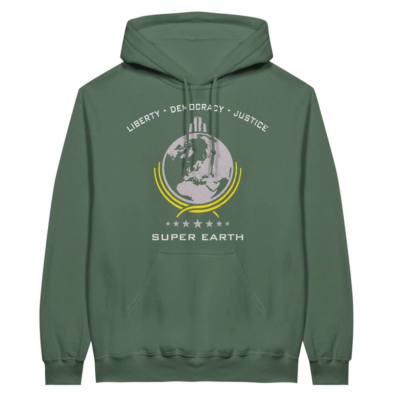 Super Earth Diving Into Hell For Liberty Hoodie Military Green