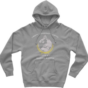 Super Earth Diving Into Hell For Liberty Hoodie Sports Grey