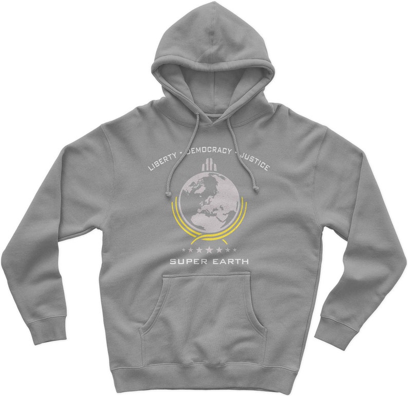 Super Earth Diving Into Hell For Liberty Hoodie Sports Grey