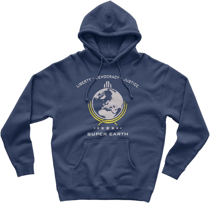 Super Earth Diving Into Hell For Liberty Hoodie Navy