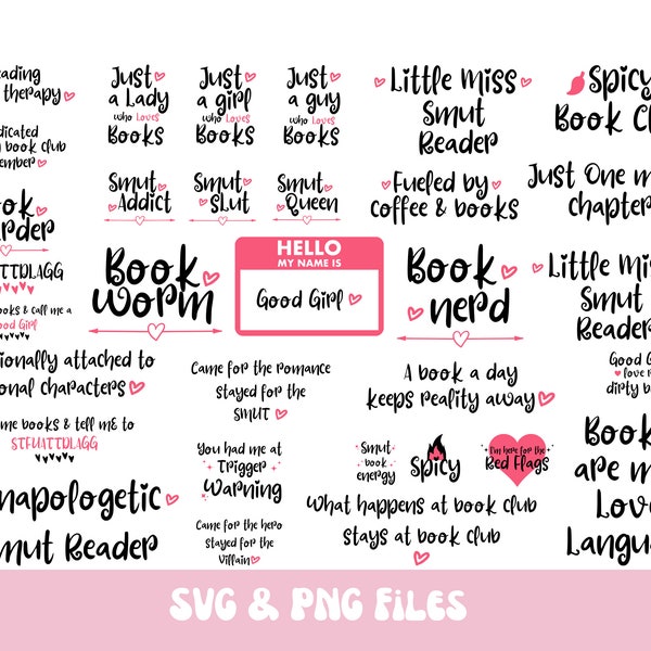 Smut Book SVG PNG Bundle