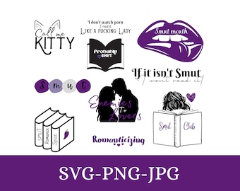 Book Lover Bundle Diy Stickers SVG PNG JPG - Spicy Book Lover Sticker - Spicy Reader - Smut Reader - Kindle Sticker - Romance Reader
