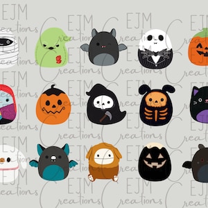 Halloween Squishmallow PNG Bundle - Make Your Own Squishmallow Stickers, Decorations, Crafts, Print Then Cut.