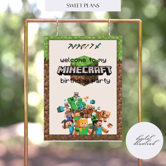 Minecraft Birthday Sign