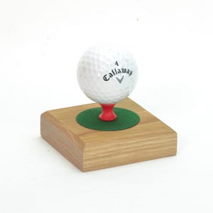 Engraved Oak Golf Ball Display Stand: Hole In One Trophy