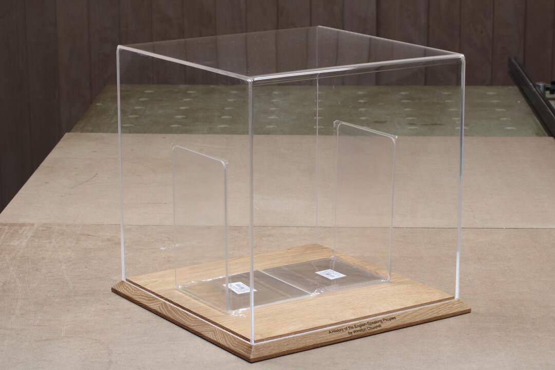 Large Display Covers Large Book Display Case 30×30×30cm – Handmade Oak Base, Acrylic Cover ...