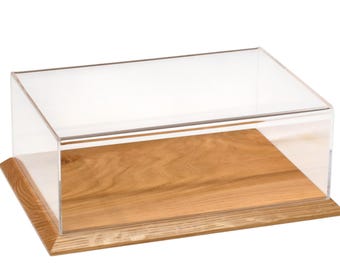 Handmade A4 Display Case: Oak Base, Acrylic Top (297mm x 210mm x 10cm)