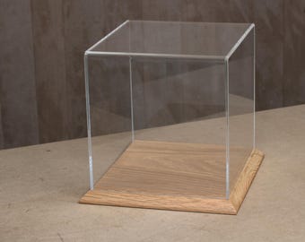 HandMade Display Case w18cm x d20cm x h18cm, OAK base