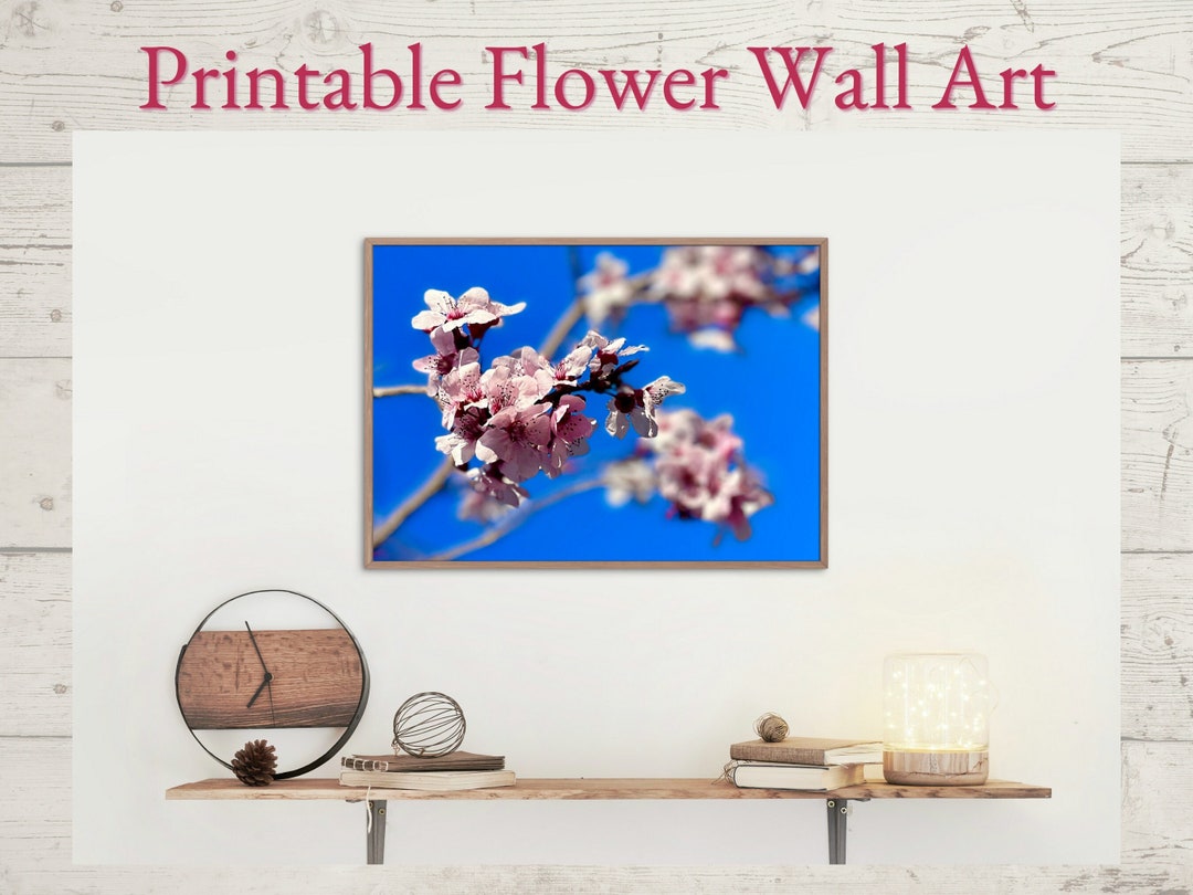 Printable Flower Wall Art Flowers on a Branch Printable Wall Art Vivid
