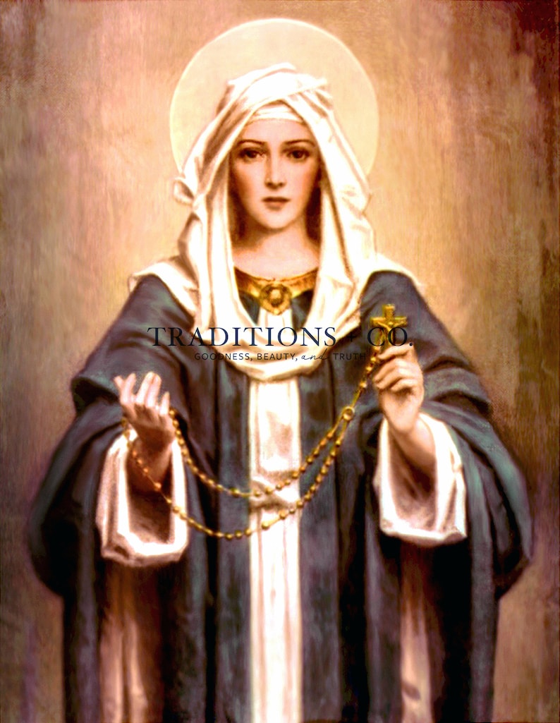 DIGITAL DOWNLOAD | Our Lady of the Rosary | Fine Art Print | 1800s Art ...