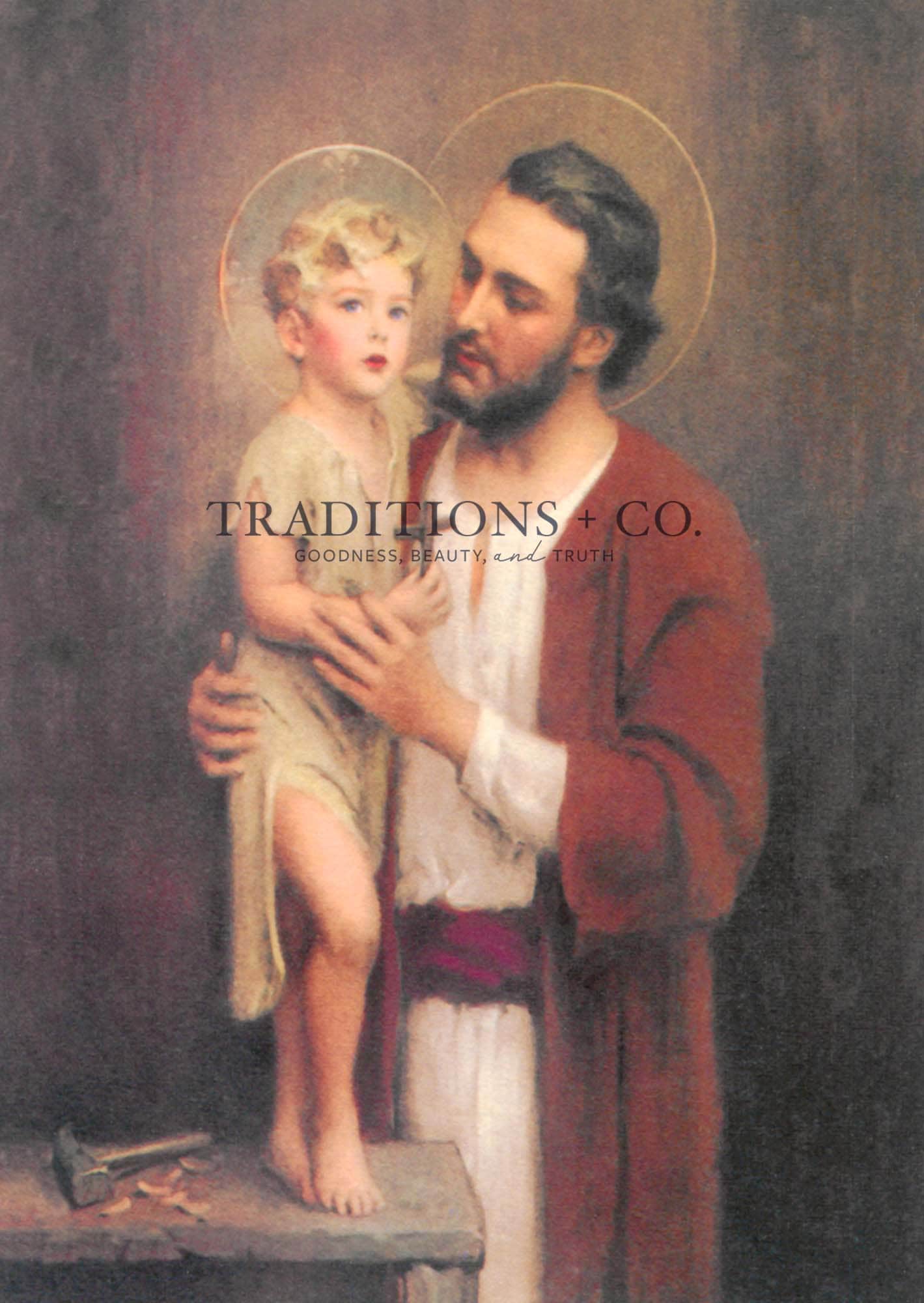 St. Joseph and Child Jesus Art Print by Chambers Beautiful Etsy