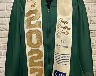 Custom Graduation Stole- with glitter vinyl