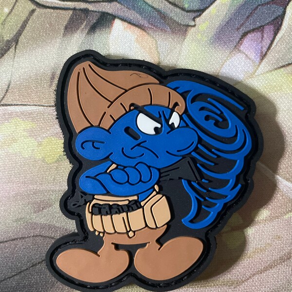 Blue crew Smurf tactical morale patch