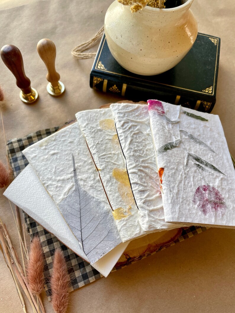 Handmade Pocket Size Journals With Handmade Paper, Hand Sewn, Single