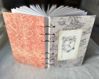 Handgemaakt koptisch steekdagboek voor mixed mediakunst | Handgebonden schetsboek notitieboek