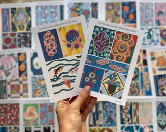 Vintage Floral Ephemera Pack: Art Deco, Art Nouveau Background Papers