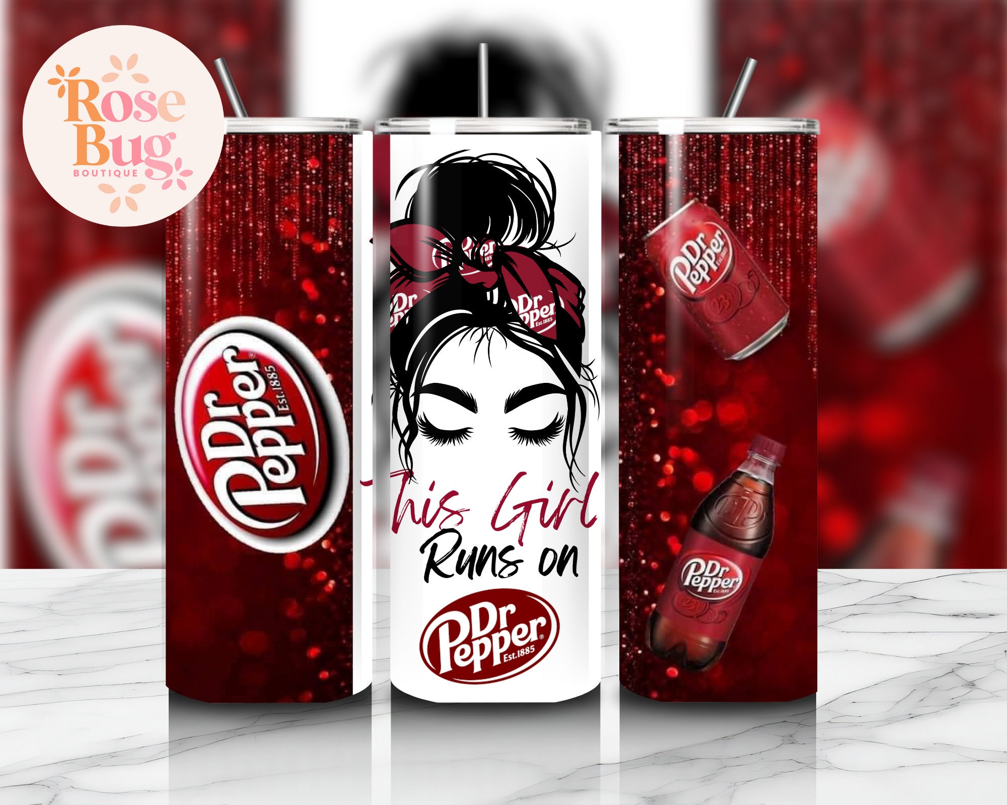 Dr. Pepper Girl 20oz Tumbler, Insulated Stainless Steel Cup - Etsy