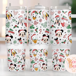 40oz Christmas Tumbler, Holiday Mouse Tumbler, 40oz Stanley Dupe, Holiday Tumbler, Festive Tumbler, Pink Christmas, Holiday Gift