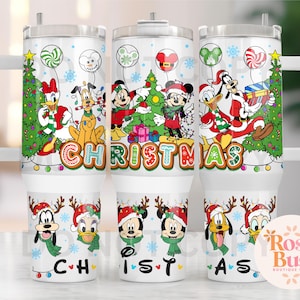 40oz Christmas Tumbler, Holiday Mouse Tumbler, 40oz Stanley Dupe, Holiday Tumbler, Festive Tumbler, Pink Christmas, Holiday Gift