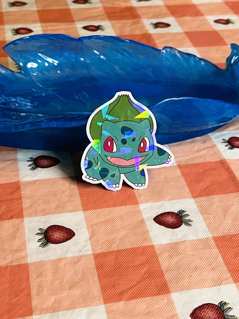 Starter Grass Type Pokemon Bulbasaur Waterproof Holographic Etsy