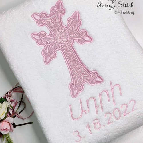 Personalized Baptism Towel, Personalized embroidered Christening Bath Towel, baby shops name baptism towel