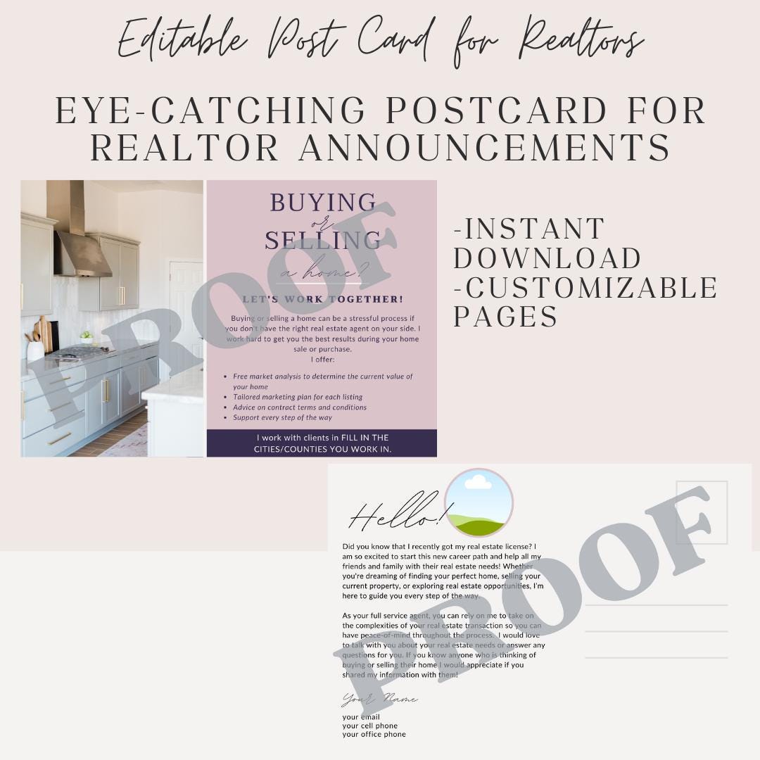 Editable Canva Template 4x6 Postcard for Realtors Etsy