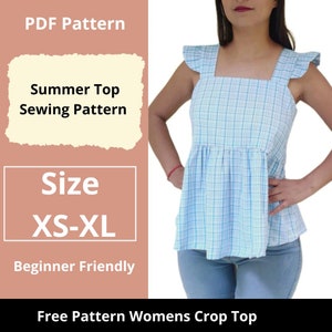 Schnittmuster Sommerbluse | Größen XS bis XL | Sofortdownload | Einfaches Digitales PDF