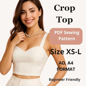 Strap Crop Top Sewing Pattern | Sizes XS to L | Instant Download | Easy Digital PDF