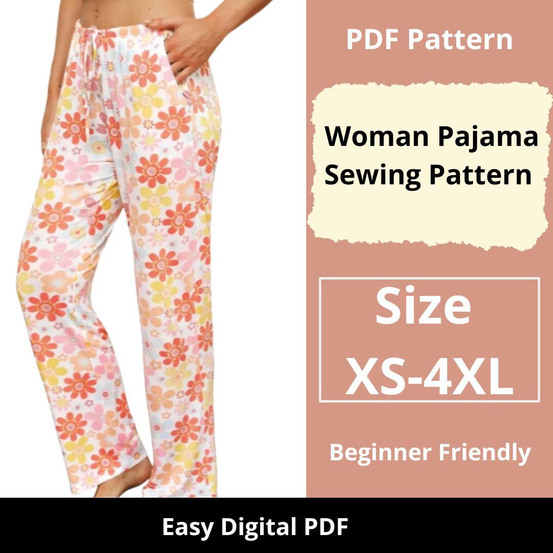 Woman Pajama Pants Sewing Pattern Christmas Pajamas Size XS to 4XL PDF Sewing Pattern Instant Download Etsy UK