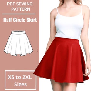 circular skirt sewing pattern |  Sizes XS to 2XL | Instant Download | Easy Digital PDF