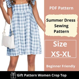 Dress Sewing Pattern  | Sizes XS to XL | Instant Download | Easy Digital PDF