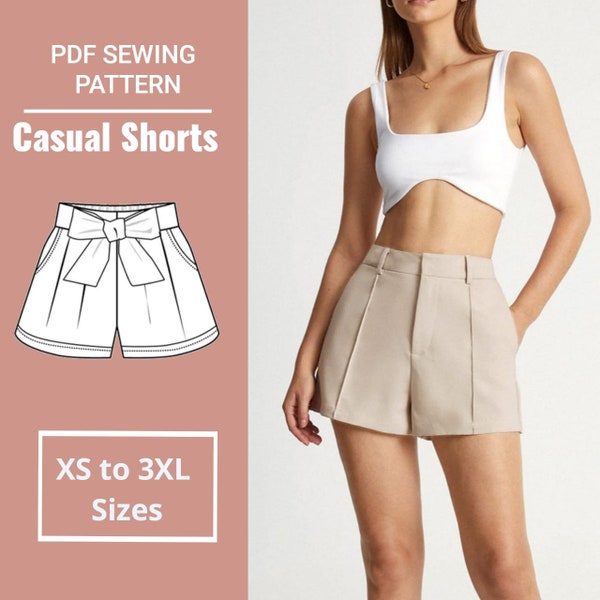 women's shorts pattern | Sizes (XS to 3XL) | PDF sewing patterns | Shorts Sewing Pattern