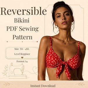 Reversible Bikini Sewing Pattern | Beginner Friendly, XS-4XL (PDF Download)