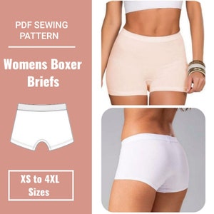 Pattern for women's boxer briefs | Sewing pattern in PDF|Sizes XS to 4X | Immediate download