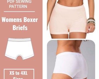 Pattern for women's boxer briefs | Sewing pattern in PDF|Sizes XS to 4X | Immediate download
