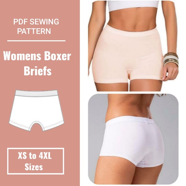 Patron pour boxer femme | Patron de couture en PDF|Tailles XS à 4X | Téléchargement immédiat